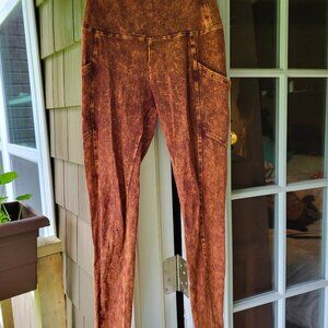 Mineral washed leggings with pockets